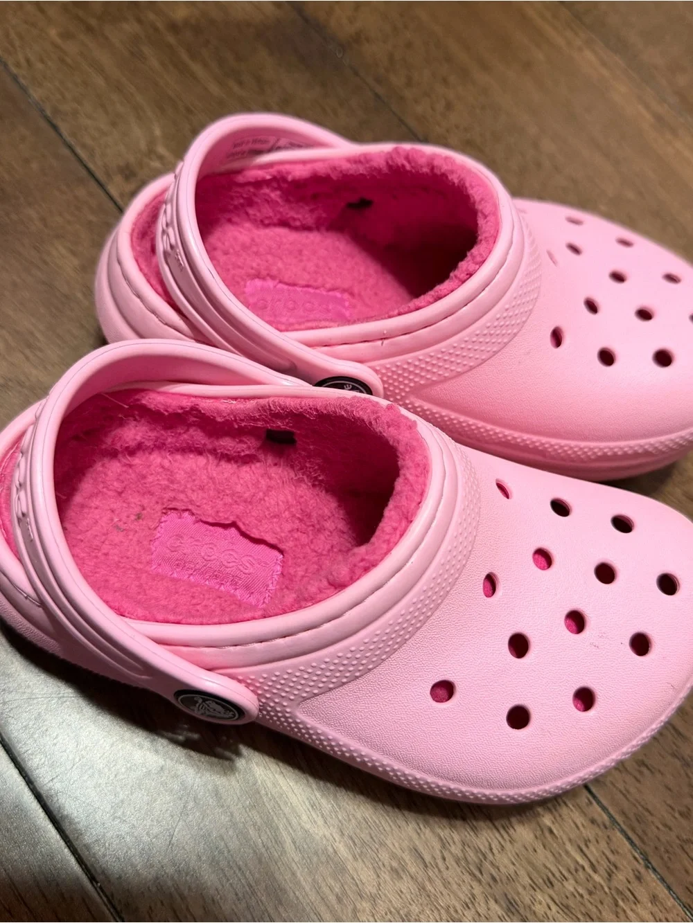 CROCS Kids Pink Fuzzy Lined Clogs